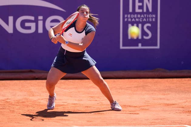 2026 WTA, Tennis Damen Strasbourg 500 - Semi Finals (Day 6) Emma Navarro in action during the semifinal at the 2026 WTA Internationaux de Strasbourg Women s tennis tournament at the Tennis Club de Strasbourg in Strasbourg, France, on May 22, 2026. Strasbourg France  Copyright: xOwenxHammondx originalFilename:hammond-2026wtai260522_npLVP.jpg