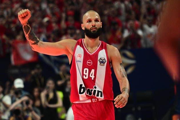Olympiacos Piraeus v Fenerbahce Beko Istanbul Euroleague Final Four Evan Fournier of Olympiacos during the Euroleague match, Final Four Semifinal between Olympiacos Piraeus v Fenerbahce Beko Istanbul played at ATHENS Telekom Center Athens Stadium on May 22nd 2026 in Athens Greece Athens Greece Basketball Copyright: xAgenciaxLOFx