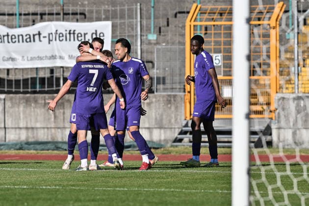 Relegation Regionalliga Bayern TSV Schwaben Augsburg SV Kirchanschöring 22 05 2026 AUGSBURG, GERMANY 22 MAY The Swabian Knights cheer after Maximilian HEISS TSV Schwaben Augsburg 7 scores to make it 1 1 during the match between TSV Schwaben Augsburg and SV Kirchanschöring in the second leg of the relegation play-off for the Regionalliga Bayern at the Rosenaustadion Copyright: xBEAUTIFULxSPORTS Goldbergx