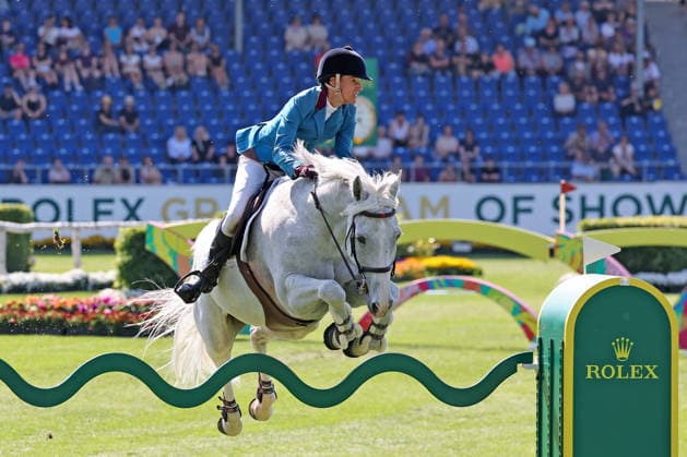 2nd place, Luciana Diniz BRA with horse Fertig Du Desert , 1 qualification Rolex Grand Prix CSI5, World Equestrian Festival, TSCHIO Aachen 2026, TSCHIO instead of CHIO 2026, Aachener Soers, 22 to 24 May 2026, equestrian sport, 22 05 2026, Aachen Aachener Soers Germany