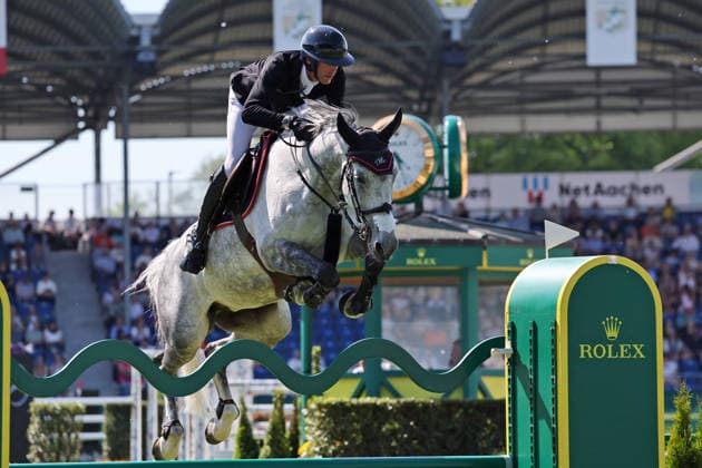 3rd place, Kevin Staut FRA with horse Feine de Hus HDC, 1 qualification Rolex Grand Prix CSI5, World Equestrian Festival, TSCHIO Aachen 2026, TSCHIO instead of CHIO 2026, Aachener Soers, 22 to 24 May 2026, equestrian sport, 22 05 2026, Aachener Soers Germany