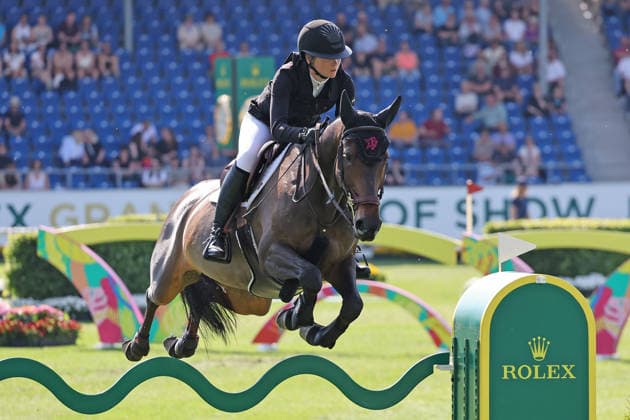 Sophie Hinners GER with horse Iron Games Combella, 1 qualification Rolex Grand Prix CSI5, World Equestrian Festival, TSCHIO Aachen 2026, TSCHIO instead of CHIO 2026, Aachener Soers, 22 to 24 May 2026, equestrian sport, 22 05 2026, Aachener Soers Aachen Germany