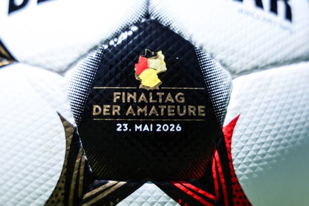 Sport, Soccer, 3 Liga Season 2025 2026 Training MSV Duisburg 22 05 2026, Training ground MSV Duisburg Match ball from Derbystar with the logo for the final day of the amateurs on 23 May 2026 State Cup Duisburg Training ground MSV Duisburg North Rhine-Westphalia Germany