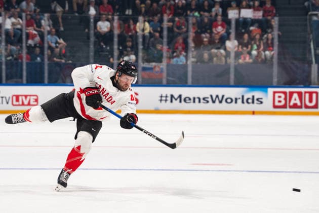 FRIBOURG, FRIBOURG - MAY 22: Morgan Rielly of Canada during the 2026 IIHF World Championship, WM, Weltmeisterschaft Preliminary Round Group B match between Canada and Slovenia at BCF Arena on May 22, 2026 in Fribourg, Fribourg, Switzerland.  Copyright: xLivioxBaeriswylx xSPPx Sportspressphoto_SPR151889