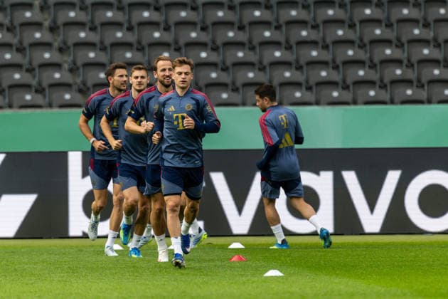 GER, DFB Cup final, Training and press conference, FC Bayern Munich VfB Stuttgart 22 05 2026, Olympic Stadium, Olympic Stadium, GER, DFB Cup final, Training and press conference, FC Bayern Munich VfB Stuttgart Joshua Kimmich FC Bayern Munich 6 at training Â nordphotoxGmbHxx xAlexanderxTrienitz nph00051