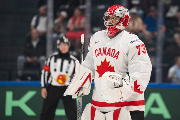 FRIBOURG, FRIBOURG - MAY 22: Jet Greaves of Canada during the 2026 IIHF World Championship, WM, Weltmeisterschaft Preliminary Round Group B match between Canada and Slovenia at BCF Arena on May 22, 2026 in Fribourg, Fribourg, Switzerland.  Copyright: xLivioxBaeriswylx xSPPx Sportspressphoto_SPR151893