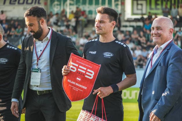 Football Austria, Admiral Bundesliga European Cup Playoff Final ECL 2025 2026, SV Oberbank Ried vs SK Rapid Wien SKR BWT x Oberösterreichische Arena Ried Roland Brandner Copyright: xLukasxBierederx