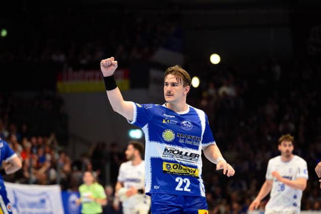Felix Aellen ThSV Eisenach, 22 cheers to score GER, ThSV Eisenach vs TBV Lemgo Lippe, 1 Daikin Handballbundesliga, Handball, Matchday 32, Season 2025 2026, 22 05 2026 GER, ThSV Eisenach vs TBV Lemgo Lippe, 1 Daikin Handballbundesliga, Handball, Matchday 32, Season 2025 2026, 22 05 2026 Eisenach Copyright: xEibner-Pressefoto MartinxHerbstx EP_MHT
