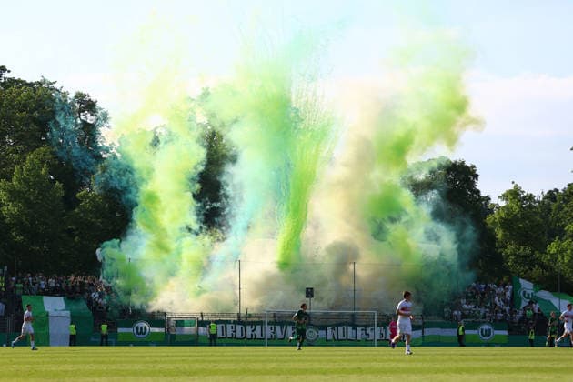 Fans of VfL Wolfsburg U19 set off pyrotechnics Football I Juniors I DFB Cup I Season 2025 2026 I Final I VfL Wolfsburg U19 VfB Stuttgart U19 I 22 05 2026 I Karl Liebknecht Stadium