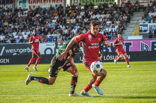 Football Austria, Admiral Bundesliga European Cup Playoff Final ECL 2025 2026, SV Oberbank Ried vs SK Rapid Wien SKR BWT x Oberösterreichische Arena Ried Jonas Auer Copyright: xLukasxBierederx