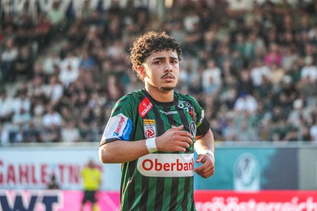Football Austria, Admiral Bundesliga European Cup Playoff Final ECL 2025 2026, SV Oberbank Ried vs SK Rapid Wien SKR BWT x Oberösterreichische Arena Ried Jussef Nasrawe SV Oberbank Ried Copyright: xLukasxBierederx
