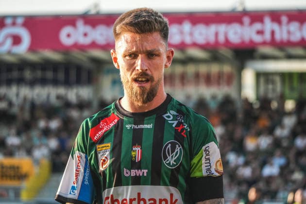 Football Austria, Admiral Bundesliga European Cup Playoff Final ECL 2025 2026, SV Oberbank Ried vs SK Rapid Wien SKR BWT x Oberösterreichische Arena Ried Philipp Pomer SV Oberbank Ried Copyright: xLukasxBierederx