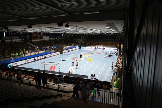 2026 05 22, xkwix, Handball, HBL, ThSV Eisenach TBV Lemgo Lippe, Werner Aßmann Halle, 32 Matchday, Season 2025 2026 Interior view of the hall in Eisenach before the start of the match empty Photo xKamilxWilkowskixPressefotoKochx Thüringen Germany