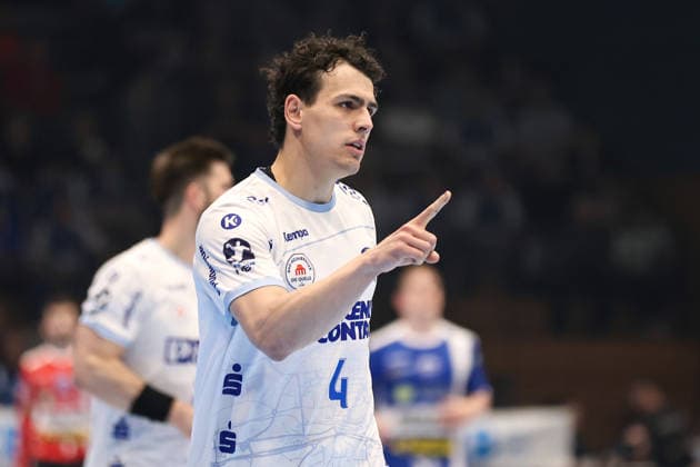 2026 05 22, xkwix, Handball, HBL, ThSV Eisenach TBV Lemgo Lippe, Werner Aßmann Halle, 32 Matchday, Season 2025 2026 Samuel Zehnder TBV Lemgo Lippe 4 cheering with gesture Photo xKamilxWilkowskixPressefotoKochx Thüringen Germany
