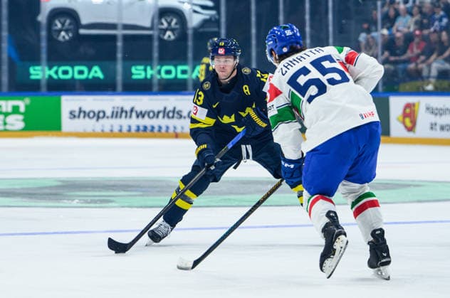 260522 Lucas Raymond of Sweden during the 2026 IIHF Ice Hockey World Championship match between Sweden and Italy on May 22, 2026 in Fribourg Photo Jesper Zerman BILDBYRAN kod JZ JZ0726 ishockey ice hockey ishockey vm 2026 vm 2026 iihf world championship sverige sweden italien italy bbeng  Copyright: JESPERxZERMAN BB260522JZ097