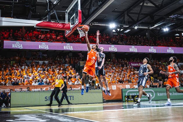 1 Basketball Bundesliga, easyCredit BBL, Season 2025 2026, Men, Playoffs, Quarterfinals, Game 3, 22 05 2026, RASTA Vechta ALBA Berlin Alonzo Verge 11 RASTA Vechta at the Korbleger Vechta RASTA Dome Niedersachsen Germany