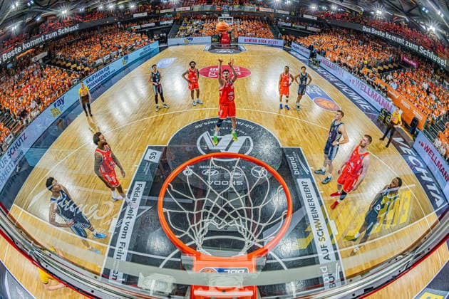 1 Basketball Bundesliga, easyCredit BBL, Season 2025 2026, Men, Playoffs, Quarterfinals, Game 3, 22 05 2026, RASTA Vechta ALBA Berlin Tibor Pleiß 22 RASTA Vechta at the Korbleger Vechta RASTA Dome Niedersachsen Germany