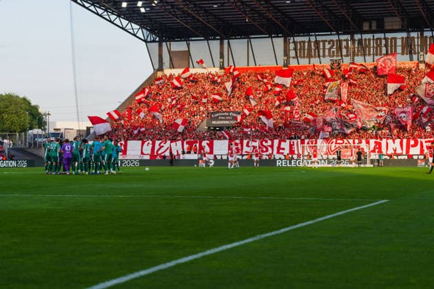 Greuther Fuerth is getting into trouble Rot Weiss Essen vs SpVgg Greuther Fuerth, Football, 2 Bundesliga Relegation 2025 26, Relegation first leg, Season 2025 26, 22 05 2026, DFL REGULATES PROHIBIT ANY USE OF PHOTOGRAPHS AS IMAGE SEQUENCES AND OR QUASI VIDEO, Rot Weiss Essen vs FC Ingolstadt 04, Football, 2 Bundesliga Relegation 2025 26, Relegation first leg, Season 2025 26, 22 05 2026 Essen Copyright: xEibner-Pressefoto LukasxBaldygax EP_LBA