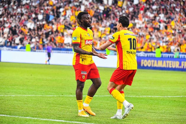 FOOTBALL : RC Lens vs OGC Nice - Coupe de France - Finale - 22 05 2026 Joie des joueurs du RC Lens aprÃ s le but de Florian Thauvin (RC Lens) Saint DenisFrance  Copyright: xBaptistexAutissierx