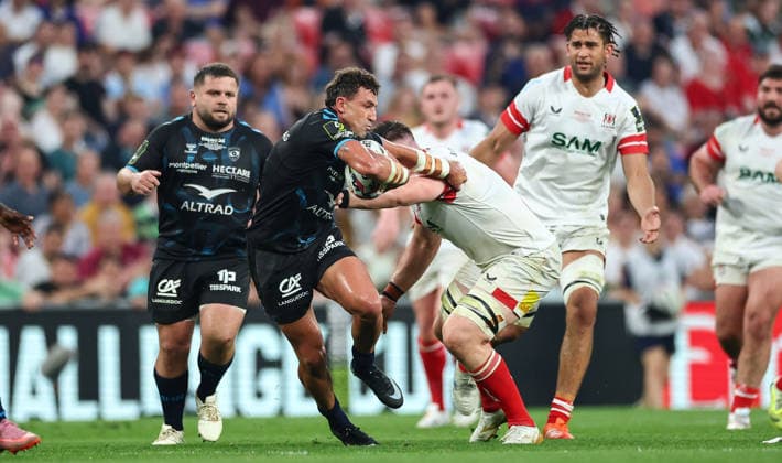 2026 European Rugby Challenge Cup Final, San Mames Stadium, Bilbao, Spain 22 5 2026 Montpellier Herault Rugby vs Ulster Montpellier™s Tom Banks Tom Banks 22 5 2026  Copyright: x INPHO JamesxCrombiex PPI27367
