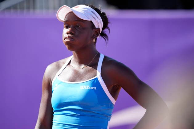 2026 WTA, Tennis Damen Strasbourg 500 - Semi Finals (Day 6) Mboko (CAN) V Cristain (ROU) Victoria Mboko in action during the semifinal at the 2026 WTA Internationaux de Strasbourg Women s tennis tournament at the Tennis Club de Strasbourg in Strasbourg, France, on May 22, 2026. Strasbourg France  Copyright: xOwenxHammondx originalFilename:hammond-2026wtai260522_npzZf.jpg