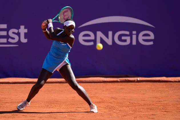 2026 WTA, Tennis Damen Strasbourg 500 - Semi Finals (Day 6) Mboko (CAN) V Cristain (ROU) Victoria Mboko in action during the semifinal at the 2026 WTA Internationaux de Strasbourg Women s tennis tournament at the Tennis Club de Strasbourg in Strasbourg, France, on May 22, 2026. Strasbourg France  Copyright: xOwenxHammondx originalFilename:hammond-2026wtai260522_npGRi.jpg