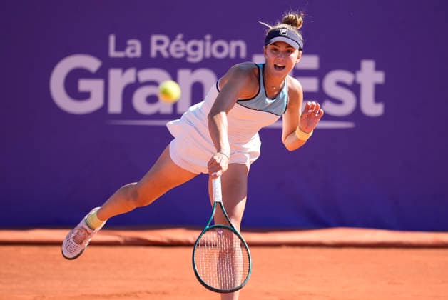 2026 WTA, Tennis Damen Strasbourg 500 - Semi Finals (Day 6) Mboko (CAN) V Cristain (ROU) Jaqueline Cristian of Romania competes during the semifinal at the 2026 WTA Internationaux de Strasbourg Women s tennis tournament at the Tennis Club de Strasbourg in Strasbourg, France, on May 22, 2026. Strasbourg France  Copyright: xOwenxHammondx originalFilename:hammond-2026wtai260522_np1KA.jpg