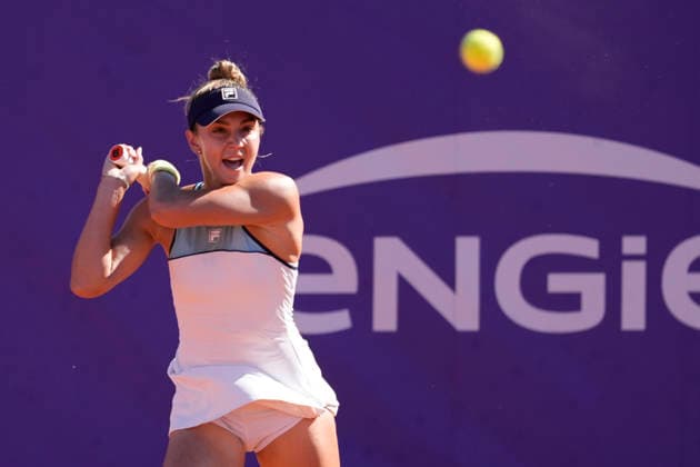 2026 WTA, Tennis Damen Strasbourg 500 - Semi Finals (Day 6) Mboko (CAN) V Cristain (ROU) Jaqueline Cristian of Romania competes during the semifinal at the 2026 WTA Internationaux de Strasbourg Women s tennis tournament at the Tennis Club de Strasbourg in Strasbourg, France, on May 22, 2026. Strasbourg France  Copyright: xOwenxHammondx originalFilename:hammond-2026wtai260522_nphT5.jpg