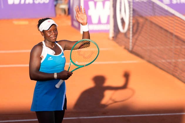 2026 WTA, Tennis Damen Strasbourg 500 - Semi Finals (Day 6) Mboko (CAN) V Cristain (ROU) (3rd Set) Victoria Mboko in action during the semifinal at the 2026 WTA Internationaux de Strasbourg Women s tennis tournament at the Tennis Club de Strasbourg in Strasbourg, France, on May 22, 2026. Strasbourg France  Copyright: xOwenxHammondx originalFilename:hammond-2026wtai260522_npQZu.jpg