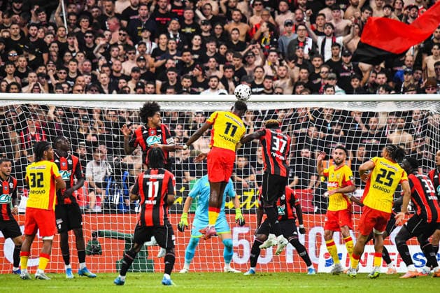 FOOTBALL : RC Lens vs OGC Nice - Coupe de France - Finale - 22 05 2026 Odsonne Edouard (RC Lens) Dante (OGC Nice) Kojo Peprah Oppong (OGC Nice) Saint DenisFrance  Copyright: xBaptistexAutissierx