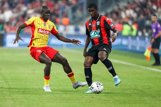 FINALE CDF - RC LENS - NICE PHOTOPQR VOIX DU NORD matthieu botte ; 22 05 2026 ; SAINT DENIS 20260522. - football - finale de couped eFrance entre le RCL ( Lens ) et l OGC Nice au stade de France. Malang Sarr face a Mohamed Ali CHO . Photo matthieu botte French Cup final football match between RC Lens and OGC Nice at the Stade de France stadium, in Paris, on May 22, 2026. France  Copyright: xPHOTOPQR VOIXxDUxNORD MAXPPPxmatthieuxbottex 20260522VDN3224 20260522VDN3224