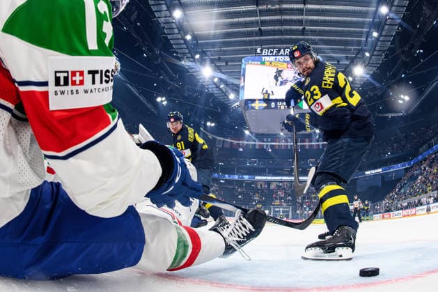 260522 Oliver Ekman Larsson of Sweden during the 2026 IIHF Ice Hockey World Championship match between Sweden and Italy on May 22, 2026 in Fribourg Photo Jesper Zerman BILDBYRAN kod JZ JZ0726 ishockey ice hockey ishockey vm 2026 vm 2026 iihf world championship sverige sweden italien italy bbeng  Copyright: JESPERxZERMAN BB260522JZ151