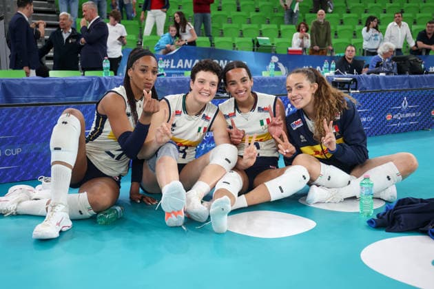IPA84980798 - AIA AeQuilibrium Cup Women Elite, Day 1, 22-05-2026, Italy - Serbia, in the photo: Loveth Omoruyi Oghosasere, Francesca Scola, Denise Meli, Giaia Giovannini  Copyright: xGabrielexSiri IPAxSportx xx 84980798