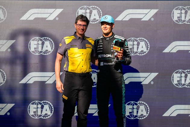 F1 - CANADIAN GRAND PRIX 2026 RUSSELL George (gbr), Mercedes AMG F1 Team W17, portrait, celebrating his sprint pole position during the Formula 1 Grand Prix du Canada 2026, 5th round of the 2026 Formula One World Championship, WM, Weltmeisterschaft from May 22 to 24, 2026 on the Circuit Gilles Villeneuve, in MontrÃ al, Canada - MontrÃ alCanada  Copyright: xDPPIx