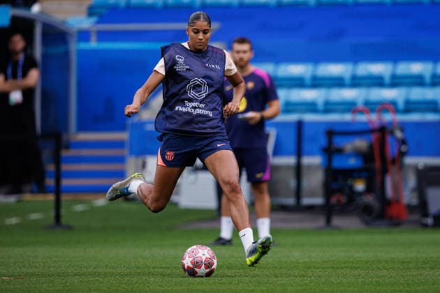 Sydney Schertenleib seen during the FC Barcelona, Barca Femeni Official Training Session before UEFA Womens Champions League 2026 final (Maciej Rogowski Ball Raw Images) Oslo Ullevaal Stadion Norway Copyright: xMaciejxRogowskix maciejrogowski_22052026_fcbarcelona-20