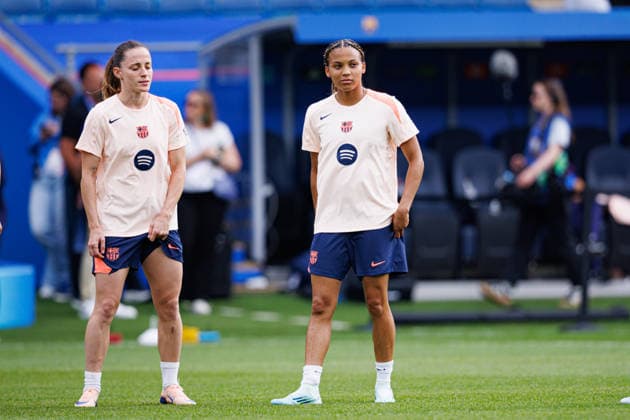 Ona Batlle and Vicky Lopez seen during the FC Barcelona, Barca Femeni Official Training Session before UEFA Womens Champions League 2026 final (Maciej Rogowski Ball Raw Images) Oslo Ullevaal Stadion Norway Copyright: xMaciejxRogowskix maciejrogowski_22052026_fcbarcelona-34