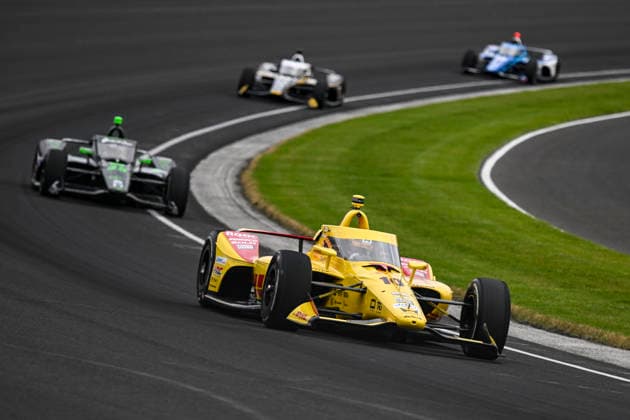 INDIANAPOLIS, IN - MAY 24: Alex Palou (10) DHL Chip Ganassi Honda drives through turn three during practice on NTT IndyCar, Indy Car, IRL, USA Series Miller Lite Carb Day on May 22, 2026, at the Indianapolis Motor Speedway in Indianapolis, Indiana. (Photo by Michael Allio Icon Sportswire) AUTO: MAY 22 NTT IndyCar Series Miller Lite Carb Day EDITORIAL USE ONLY Icon116260522013