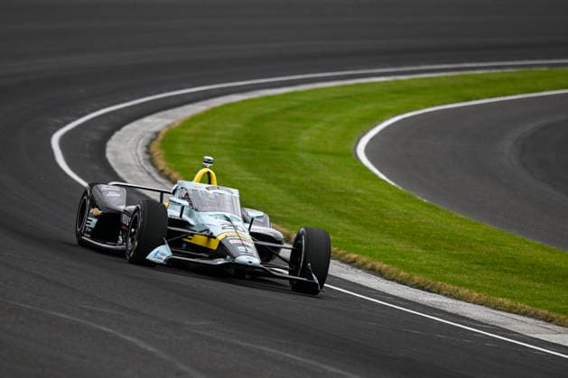 INDIANAPOLIS, IN - MAY 24: Alexander Rossi (20) Java House Ed Carpenter Racing Chevrolet drives through turn three during practice on NTT IndyCar, Indy Car, IRL, USA Series Miller Lite Carb Day on May 22, 2026, at the Indianapolis Motor Speedway in Indianapolis, Indiana. (Photo by Michael Allio Icon Sportswire) AUTO: MAY 22 NTT IndyCar Series Miller Lite Carb Day EDITORIAL USE ONLY Icon116260522010