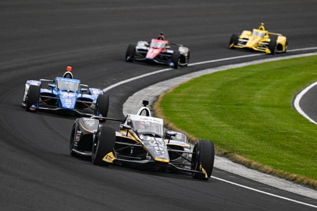 INDIANAPOLIS, IN - MAY 24: Marcus Armstrong (66) Acura Meyer Shank with Curb-Agajanian Honda drives through turn three during practice on NTT IndyCar, Indy Car, IRL, USA Series Miller Lite Carb Day on May 22, 2026, at the Indianapolis Motor Speedway in Indianapolis, Indiana. (Photo by Michael Allio Icon Sportswire) AUTO: MAY 22 NTT IndyCar Series Miller Lite Carb Day EDITORIAL USE ONLY Icon116260522014