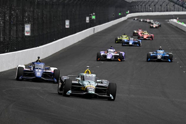 INDIANAPOLIS, IN - MAY 24: Alexander Rossi (20) Java House Ed Carpenter Racing Chevrolet drives into turn one during practice on NTT IndyCar, Indy Car, IRL, USA Series Miller Lite Carb Day on May 22, 2026, at the Indianapolis Motor Speedway in Indianapolis, Indiana. (Photo by Michael Allio Icon Sportswire) AUTO: MAY 22 NTT IndyCar Series Miller Lite Carb Day EDITORIAL USE ONLY Icon116260522021