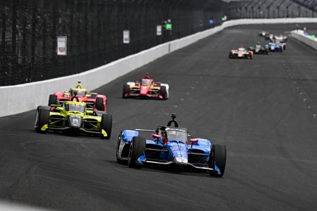 INDIANAPOLIS, IN - MAY 24: Graham Rahal (15) United Rentals Rahal Letterman Lanigan Racing Honda drives into turn one during practice on NTT IndyCar, Indy Car, IRL, USA Series Miller Lite Carb Day on May 22, 2026, at the Indianapolis Motor Speedway in Indianapolis, Indiana. (Photo by Michael Allio Icon Sportswire) AUTO: MAY 22 NTT IndyCar Series Miller Lite Carb Day EDITORIAL USE ONLY Icon116260522022