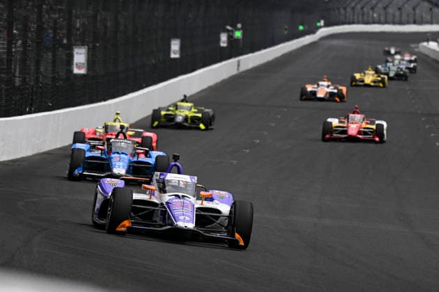 INDIANAPOLIS, IN - MAY 24: Ryan Hunter-Reay (31) Prizepicks Arrow McLaren Chevrolet drives into turn one during practice on NTT IndyCar, Indy Car, IRL, USA Series Miller Lite Carb Day on May 22, 2026, at the Indianapolis Motor Speedway in Indianapolis, Indiana. (Photo by Michael Allio Icon Sportswire) AUTO: MAY 22 NTT IndyCar Series Miller Lite Carb Day EDITORIAL USE ONLY Icon116260522025