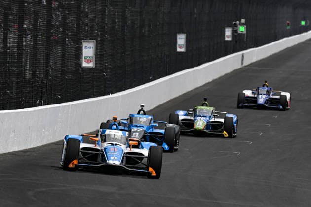 INDIANAPOLIS, IN - MAY 24: Nolan Siegel (6) NTT Data Arrow McLaren Chevrolet drives into turn one during practice on NTT IndyCar, Indy Car, IRL, USA Series Miller Lite Carb Day on May 22, 2026, at the Indianapolis Motor Speedway in Indianapolis, Indiana. (Photo by Michael Allio Icon Sportswire) AUTO: MAY 22 NTT IndyCar Series Miller Lite Carb Day EDITORIAL USE ONLY Icon116260522030
