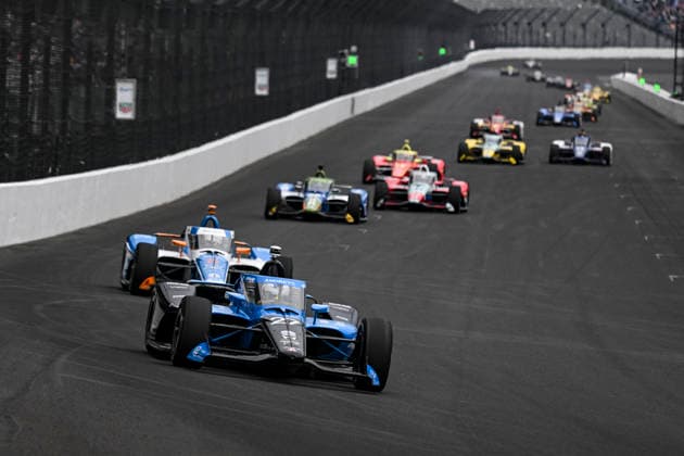 INDIANAPOLIS, IN - MAY 24: Kyle Kirkwood (27) Sam s Club Andretti Global with Curb-Agajanian Honda drives into turn one during practice on NTT IndyCar, Indy Car, IRL, USA Series Miller Lite Carb Day on May 22, 2026, at the Indianapolis Motor Speedway in Indianapolis, Indiana. (Photo by Michael Allio Icon Sportswire) AUTO: MAY 22 NTT IndyCar Series Miller Lite Carb Day EDITORIAL USE ONLY Icon116260522035
