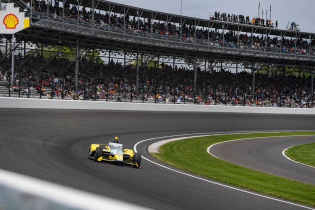 INDIANAPOLIS, IN - MAY 24: Christian Rasmussen (21) Splenda Ed Carpenter Racing Chevrolet drives through turn one during practice on NTT IndyCar, Indy Car, IRL, USA Series Miller Lite Carb Day on May 22, 2026, at the Indianapolis Motor Speedway in Indianapolis, Indiana. (Photo by Michael Allio Icon Sportswire) AUTO: MAY 22 NTT IndyCar Series Miller Lite Carb Day EDITORIAL USE ONLY Icon116260522038
