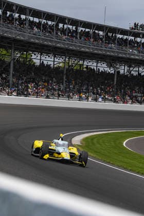 INDIANAPOLIS, IN - MAY 24: Christian Rasmussen (21) Splenda Ed Carpenter Racing Chevrolet drives through turn one during practice on NTT IndyCar, Indy Car, IRL, USA Series Miller Lite Carb Day on May 22, 2026, at the Indianapolis Motor Speedway in Indianapolis, Indiana. (Photo by Michael Allio Icon Sportswire) AUTO: MAY 22 NTT IndyCar Series Miller Lite Carb Day EDITORIAL USE ONLY Icon116260522039