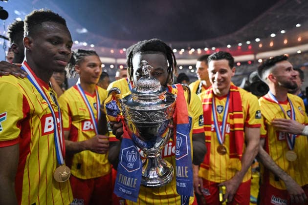 French Cup - RC Lens wins over OGC Nice FA RC Lens’ players celebrate their win over during OGC Nice after the French Cup final football match at the Stade de France in Paris on May 22, 2026. Photo by Firas Abdullah ABACAPRESS.COM Paris Ile-de-France France  Copyright: xAbdullahxFiras ABACAx