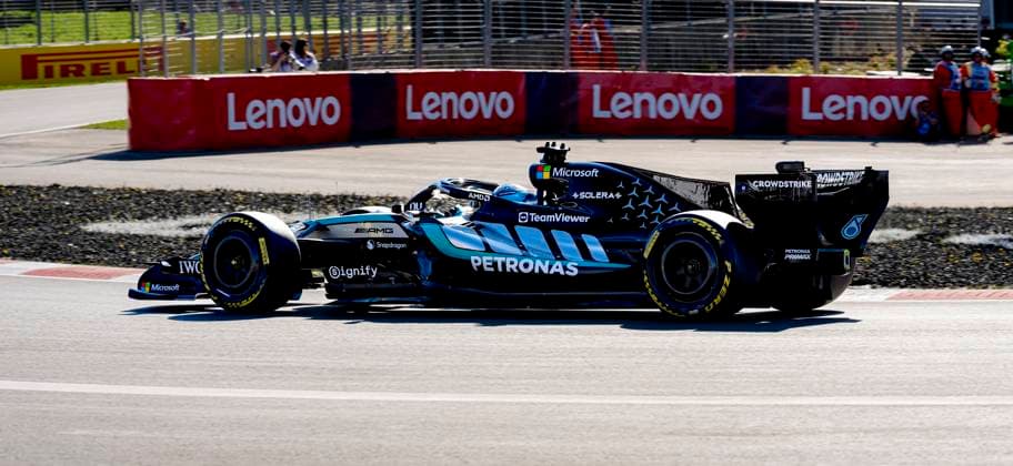 MONTREAL Formula 1 driver George Russell of Mercedes AMG Petronas Formula One Team during the Formula 1 Canada Race at the Circuit Gilles Villeneuve on May 22, 2026 in Montreal, Canada Photo by DeFodi Images