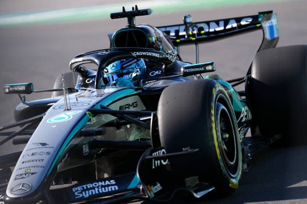 F1 Grand Prix of Canada - Sprint Qualifying MONTREAL, QUEBEC - MAY 22 : George Russell of Great Britain and Mercedes-AMG Petronas F1 team drives during the Sprint Qualifying ahead of F1 Grand Prix of Canada at Circuit Gilles Villeneuve in Montreal, Quebec, Canada on May 22, 2026. Mert Alper Dervis Anadolu Montreal Canada. Editorial use only. Please get in touch for any other usage.  Copyright: x2026xAnadoluxMertxAlperxDervisx