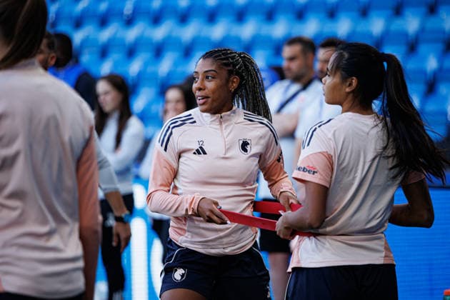 Ashley Lawrence seen during the OL Lyonnes Official Training Session before UEFA Womens Champions League 2026 final (Maciej Rogowski Ball Raw Images) Oslo Ullevaal Stadion Norway Copyright: xMaciejxRogowskix maciejrogowski_22_05_2026_lyoness-2